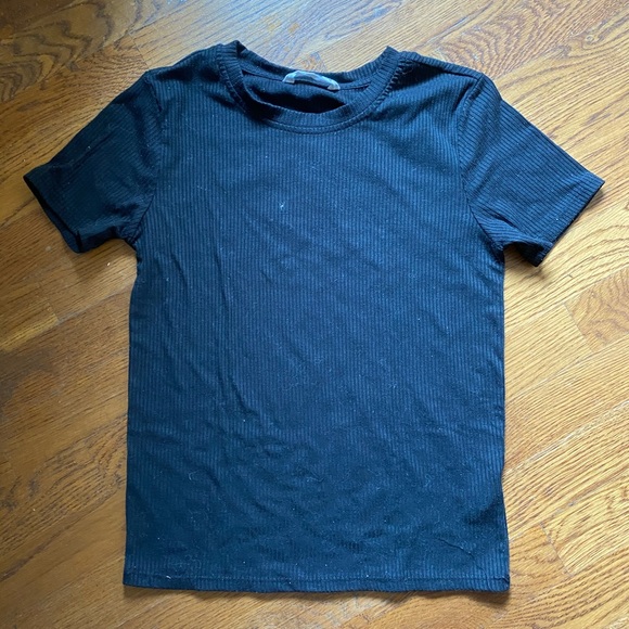 Black ribbed t-shirt - Picture 1 of 1